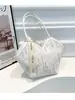 Bolsa de Axila Bordada Texturizada Estilo 2026 para Mulheres, Bolsa de Ombro Listrada Colorida, Bolsa Tote Fashionável para o Dia a Dia
