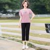 Traje Deportivo de Verano para Mujeres de Mediana Edad, Estilo Nuevo, Ropa Deportiva para Madres de 40 y 50 Años, Conjunto Casual de Dos Piezas de Manga Corta