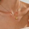Collar Simple de Corazón de Acero Inoxidable Ins para Mujer Chapado en Oro de 14K Diseño Nicho Versátil Cadena de Clavícula con Forma de Corazón de Perlas para Mujer