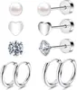 Brincos de tarracha cruzados europeus e americanos brincos finos joias para piercing corporal conjunto de 10 peças novo amor mini tarracha de cartilagem da orelha feminino
