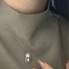 Collar de plata de ley S925 con forma de calabaza y perla Shijia de colores mixtos Aurora, colgante de lujo ligero con nicho superior para clavícula.