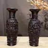 Enfeites de Escultura em Madeira Ébano para Sala de Estar de Casa, Gabinete de TV, Artesanato Decorativo Novo Estilo Chinês, Liquidação para Inauguração de Casa, Vaso de Dragão e Fênix