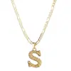 Amazon Transfronterizo Nuevo Collar de 26 Letras Collar con Colgante de Letra Cadena Extendida de Clip de Papel Joyería Gótica para Mujeres