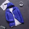 Venda imperdível de comércio exterior, jaqueta masculina de inverno, acolchoada de algodão, com capuz, curta, plus size, casaco casual de inverno para jovens com chapéu