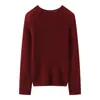 Suéter de punto de lana suave y aterciopelado para mujer, jersey de cuello redondo, corte holgado, mangas raglán, adecuado para otoño e invierno, capa base cálida