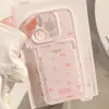 Funda resistente a huellas dactilares con lazo de rosa rosa para Apple 16, funda protectora con tarjetero floral para iPhone 17 Pro Max