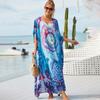 Nuevo Cubre Traje de Playa Estilo Europeo y Americano, Vestido Largo de Rayón, Ropa de Playa para Vacaciones, Vestido Protector Solar para Bikini