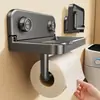 Estante de almacenamiento para caja de pañuelos sin perforación para montaje en pared, portarrollos de papel higiénico para baño, estante de almacenamiento para baño