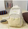 Mochila Estilo Japonês Nova Tendência Alta Aparência Cor Fresca e Doce Color Blocking para Alunos do Ensino Fundamental e Médio, Mochila Leve de Viagem