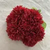 Un Ramo de 6 Flores Artificiales de Bola de Seda Dorada para Arreglos Florales de Boda, Decoraciones de Salón, Decoración del Hogar, Flores Falsas de Estilo Simple