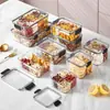 Caixa de armazenamento hermética compartimentada para uso doméstico, ideal para armazenar flores secas, chá e frutas secas; recipientes transparentes herméticos para armazenar grãos e outros produtos secos
