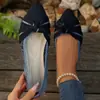 Zapatos Slip-on de Punta Aguda Flyknit Nuevos 2026 para Mujer, Comercio Exterior Transfronterizo Suela Plana Transpirables Boca Baja Moño Zapatos Slip-on Profesionales