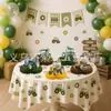 Toppers para Pastel Temáticos de Coche de Juguete Infantil Transfronterizos, Pancarta de Feliz Cumpleaños, Banderines de Letras Serie Color Bosque