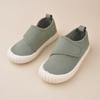 Liquidación Zapatos de Lona de Color Sólido para Niños de Caña Baja con Velcro Planos Blancos Zapatos de Interior para Niños Pequeños Tenis para Todas las Estaciones