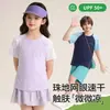 Camiseta de verano de manga corta para niños, ropa ligera de secado rápido, absorbe la humedad y repele el sudor, camiseta para niños, top de manga corta para niñas para exteriores