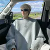 Moletom estampado com letras estilo americano para trabalho pesado para homens, outono e inverno, marca da moda, caimento solto, pulôver estiloso e casual para adolescentes