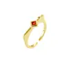 Anillo de Piedra de la Suerte Colorido de Moda y de Alta Gama con Apertura Ajustable e Índice Incrustado con Circonita para Mujer con Diseño Versátil