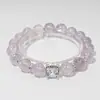 [Cortina Cielo Estrellado Morado] Pulsera de amatista natural de alta calidad para mujer, diseño de moda blanco, pulsera de alta gama, venta al por mayor
