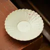 Base de Chaleira de Cerâmica Vermelha Firestone Fabricada na Fábrica, Design Pintado à Mão de Glicínias e Carpas, Bandeja para Chá Seco, Bandeja para Petiscos de Chá, Conjunto de Chá Kung Fu