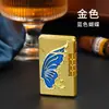 Isqueiro de Alto Padrão com Borboleta em Relevo e Mecanismo Lateral Deslizante, Presente Estiloso para Homens, Portátil, Disponível para Atacado e Dropshipping