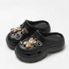 Zapatos Transpirables con Agujeros para Mujer Ropa Exterior 2024 Verano Eva Dung Sense Plataforma Sandalias de Playa Antiolor con Aumento de Altura Chanclas con Agujeros