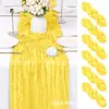 Amazon Transfronterizo Caminero de Mesa de Tela Arrugada Estilo Bohemio Gasa Retorcida Arrugada Decoración para Boda Fiesta Caminero de Mesa