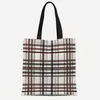 Bolsa de Lona Estampada Gradiente Xadrez de Listras Transfronteiriça Nova Bolsa de Mão para Estudante Trabalhador de Escritório Commuter Bag Amazon