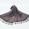 Lenço Transfronteiriço Estilo Étnico Jacquard Caju Franja Xale Novo Primavera e Outono Algodão Lenço Longo Feminino Turbante