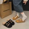 Sapatos Birkenstock 2025 Novos Quatro Estações Aumentadores de Altura Planos Birkenstock Bico Fechado Chinelos Confortáveis Sapatos de Cortiça com Bico Fechado Atacado