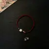 Nuevo brazalete de cuerda trenzada roja y plata estilo chino, moderno, exquisito, de alta gama, creativo, versátil para el uso diario