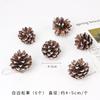 Changyi atacado Natal decorações pinha natural buquê pinha branca fruta pingente caixa de presente com materiais florais