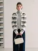 Cárdigan de punto de manga larga a rayas, nuevo estilo otoño/invierno para mujer, corte holgado, adelgazante, suéter de cuello redondo, prenda exterior