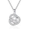 Collar Transfronterizo de Plata de Ley S925 Collar de Moissanita Colgante de Perla Natural de Agua Dulce Moda Joker de Alto Sentido Venta al por Mayor