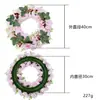 Guirlanda de cravo artificial para decoração de casa na primavera, enfeite para pendurar na porta externa, aro floral DIY arranjo Dia das Mães