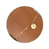 Pulseira com Pingente de Disco de 26 Letras Moda Verão Transfronteiriça da Amazon Corrente Lábio Dourado Joia para Mulheres