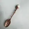 Cuchara de grava de cristal natural, cuchara para helado, cuchara para postre, cuchara mezcladora de mango largo tallada creativamente, disponible para venta al por mayor