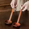 Estilo Japonês Estilo Retrô Colher de Sopa Colher de Madeira Doméstica Cabo Longo Colher para Panela Quente Escorredor Alto Valor de Cor Utensílios de Mesa Práticos Colher para Ramen