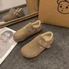 Zapatos cerrados tipo Birkenstock para mujer con forro de polar, moda otoño/invierno 2026, versátiles zapatos nuevos de algodón tipo slip-on, zapatos tipo Birkenstock para mujer