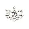 Accesorios de Joyería de Aleación DIY 11 Estilos Plata Antigua Yoga Loto Redondo Hueco Colgantes para Collares Pendientes Dijes Adornos