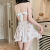 Guiruo Talla Grande Sexy Lencería Sexy Caliente Escote Bajo Dulce Malla Transparente Encaje Conjunto de Camisón Perezoso 5667