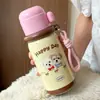 Termo estudiantil tres en uno, vaso de agua de dibujos animados de alta apariencia, taza portátil de acero inoxidable 316 para niñas, al por mayor