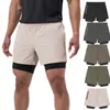 Pantalones cortos deportivos de verano para hombre, de doble capa, casuales, de secado rápido y transpirables para correr, fitness y actividades al aire libre, para entrenamiento
