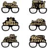 Decoración de Fiesta de Cumpleaños Gafas de Papel 18 21 30 40 50 60 70 80 Años Accesorios Decorativos para Fotos