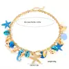Tendência de Moda Transfronteiriça Estilo Boêmio Colar de Concha do Mar para Mulheres Design Personalizado Colar Colorido de Estrela do Mar e Cavalo-Marinho