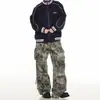Calças de Trabalho Femininas para Primavera e Verão, Tamanho Petite, Estilo Retro Americano, Camuflagem Resistente, Design de Múltiplos Bolsos, Calças Largas Retas Soltas