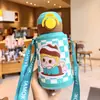 Taza Isotérmica Infantil, Modelo Nuevo para Niñas, Vaso con Popote, Botella de Agua Portátil Doble Uso para Niños que Van a la Escuela