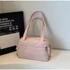 Bolsa tote de nylon para o dia a dia, estilo coreano, bolsa esportiva casual pequena para academia, bolsa tote versátil de ombro único