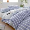 Juego de Cama de Tres Piezas, Juego de Cuatro Piezas Estilo Muji, Rayado de Gasa de Doble Capa Lavada, Cubrecama de Taiwán, Gasa de Doble Capa Lavada