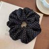 Dulce Liga para el Cabello Scrunchie para Mujeres, Satén de Alta Gama Estilo Coreano Versátil Cuerda para el Cabello, Suave Encaje Lunares Accesorio para el Cabello, Pañuelo Cuadrado para la Cabeza