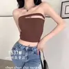 Verano Tirante Cruzado Fijo en el Hombro Almohadilla para el Pecho con Copa Fija Pecho Envuelto Espalda Hermosa Sexy para Mujer Hombro Grande Espalda Chaleco de Chica Picante Ropa de Abrigo Ropa Interior